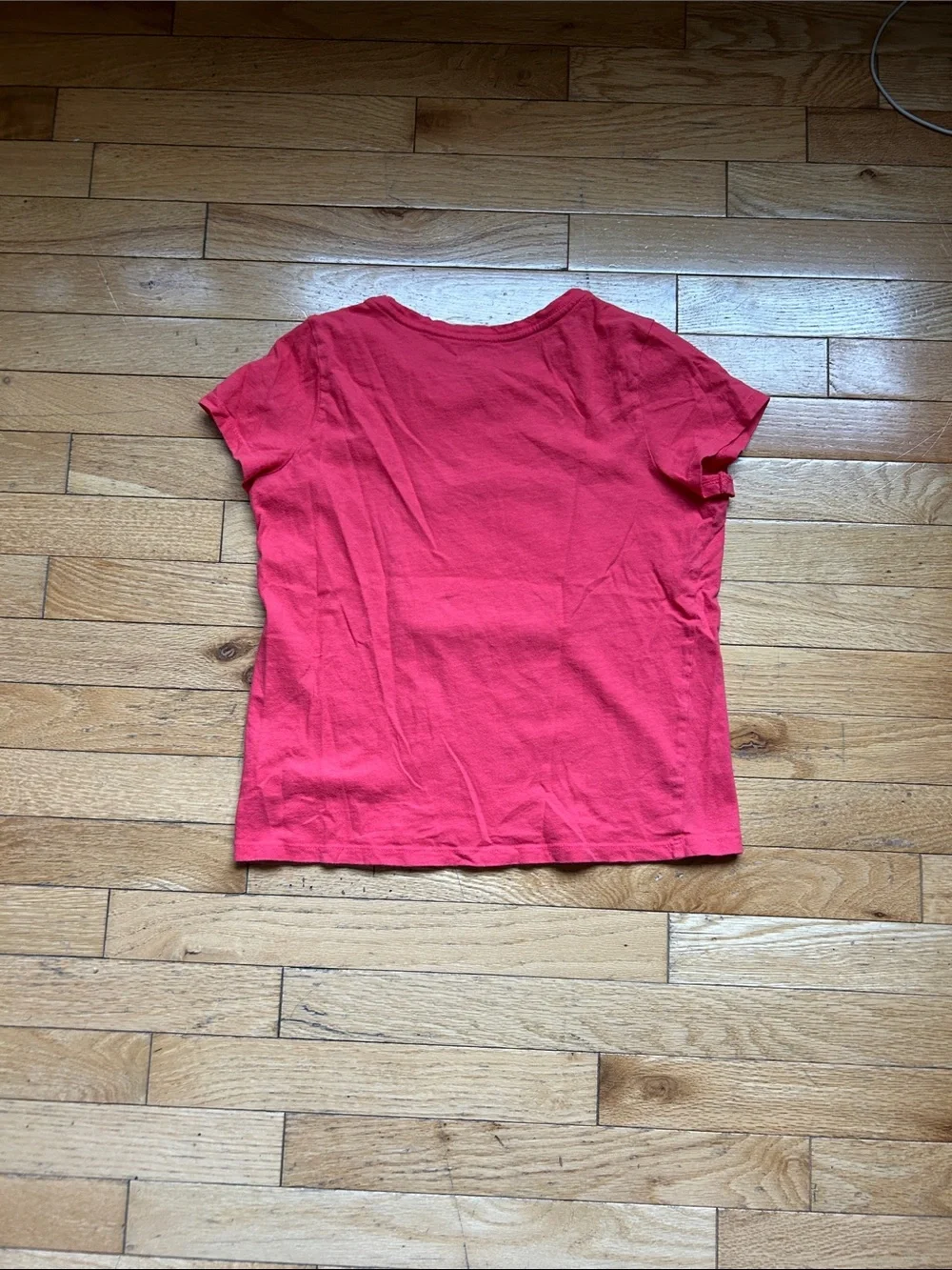 Old Navy Red Short-Sleeve Tee with Floral Bear Graphic